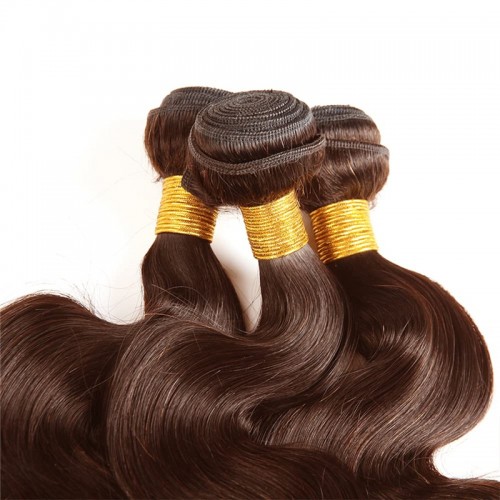 #4 Chocolate Brown Body Wave Brazilian Human Hair Bundles | Human Hair Wig | Lace Front
